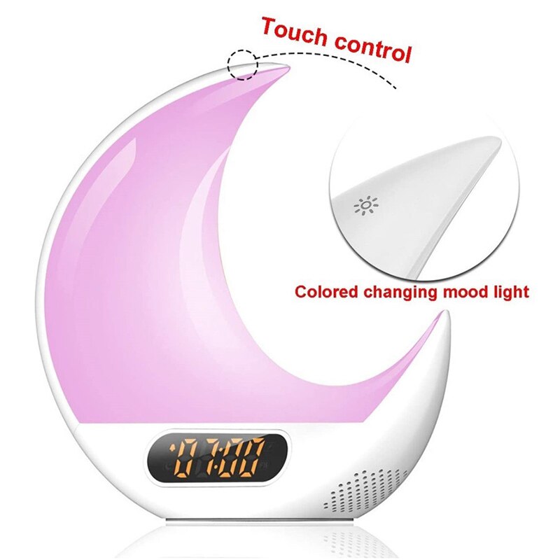 Multifunctional Moon Wake-Up Light Alarm Clock, Simulated Sunrise And Sunset Sleep Aid, Moon Wake-Up Light Alarm Clock