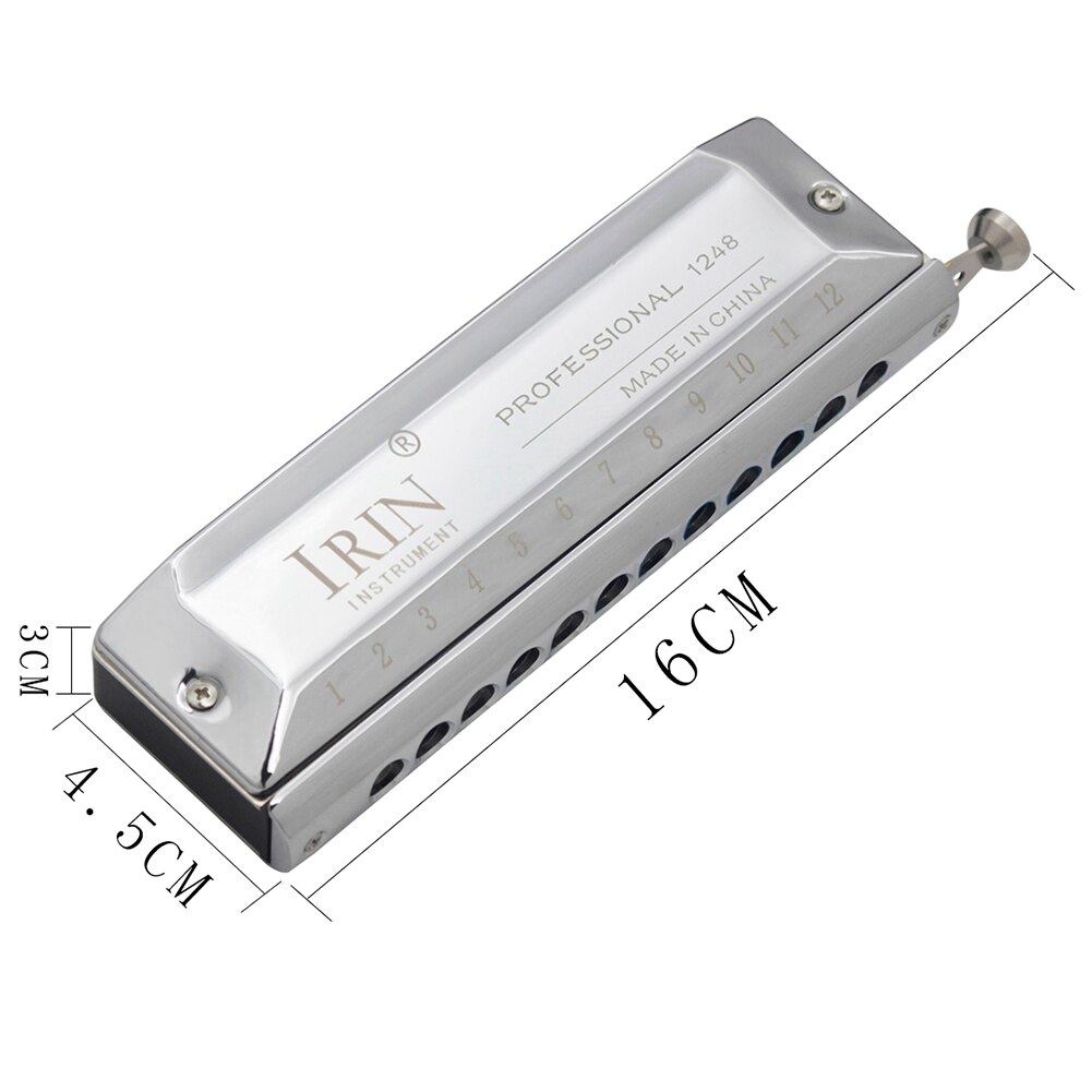 48 Tones12 Holes Harmonica Chromatic Country Jazz Style Mouth Organ Silver Mondharmonica Armonica Beginner Musical Instruments