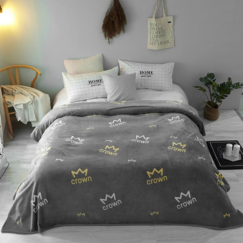 LREA 7 größen плед korallen Vlies Decke warme weiche werfen Winter auf Sofa Bett Flugzeug Reise bettdecken blätter decken: huangguan / 150x200cm