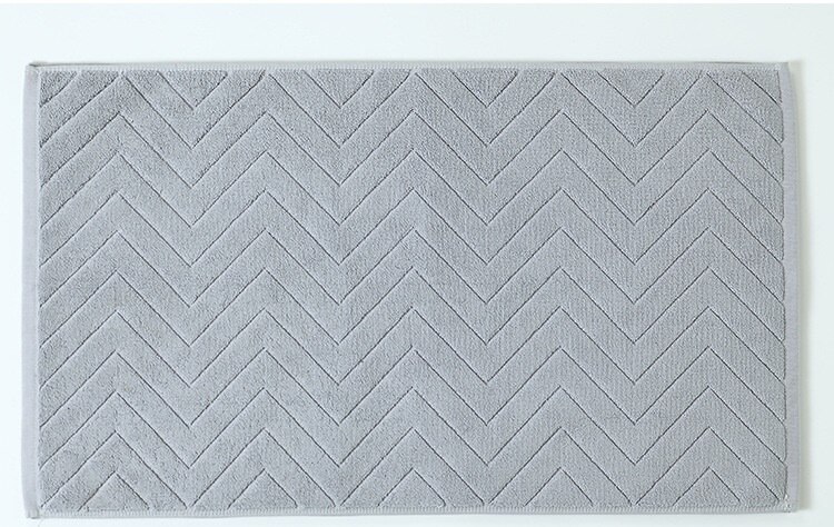LYN&GY 100% Cotton Lxuray Geometric Plaid Hotel Bathroom Foot Towel Door Bathmat Machine Washable 45x75cmx380grams Bathroom mat