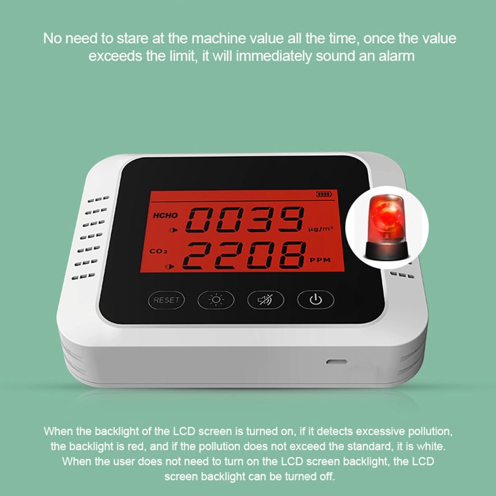 X7 Wall-mounted Home Air Detector CO2 Detector Meter Monitor Home Car Carbon Dioxide For Household