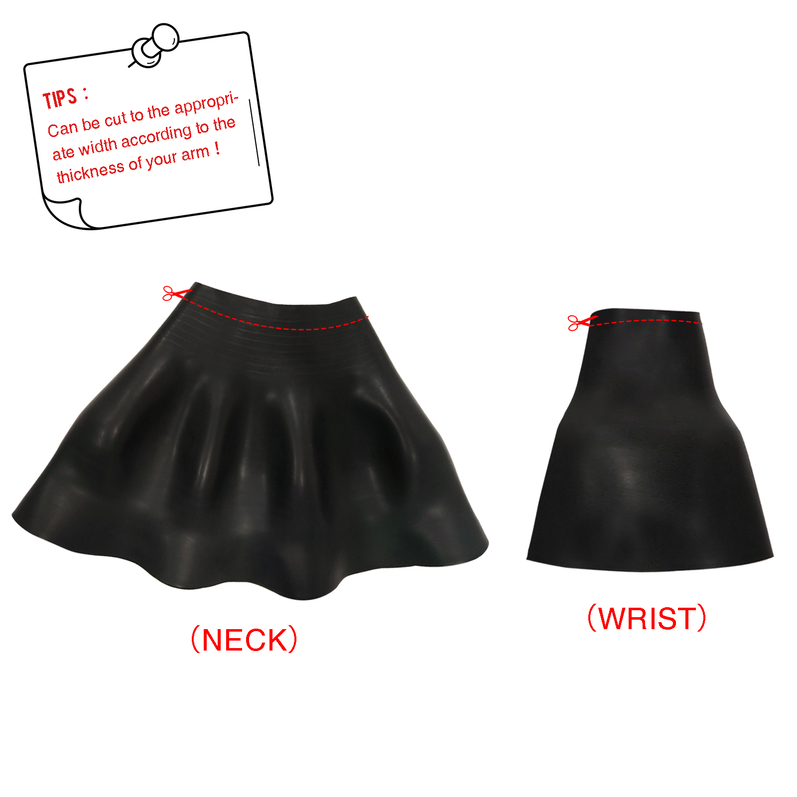 Dry diving suit, dry water rescue suit, latex sleeve made in China with 1 collar and 2 cuffs: M / black