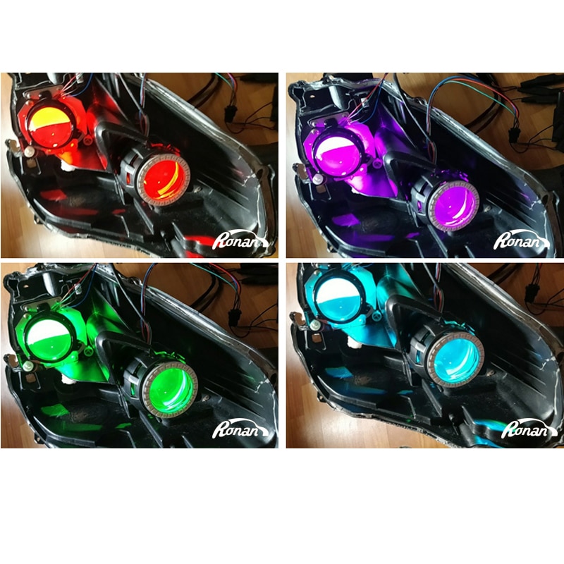 Car Styling RGB APP Devil Eyes Demon Evil Eye DRL LED Module for Headlight Projector Lens Retrofit Red Blue Yellow White Green