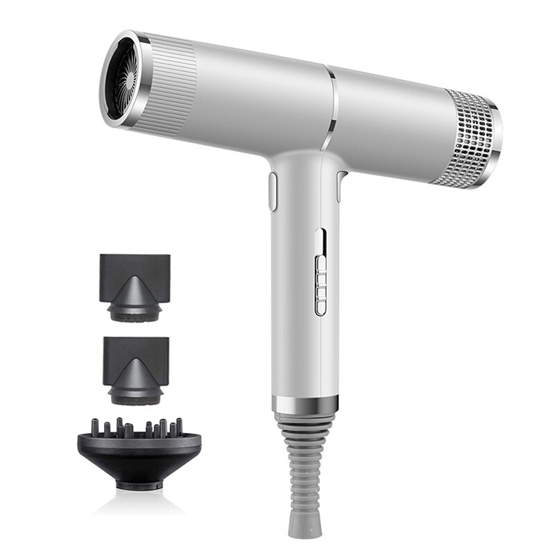Professionele Föhn Infrarood Negatieve Ionische Föhn Warme & Koude Wind Salon Hair Styler Tool Haar Elektrische Droger Blower: Zilver / VS