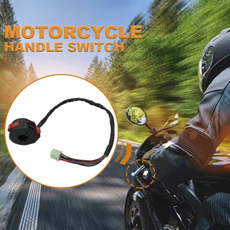 3-Function Motorcycle Left Handlebar Switch Kill Start Light Button ATV Switch Assembly for 50 70 90 110 125cc Quad 4 Wheeler