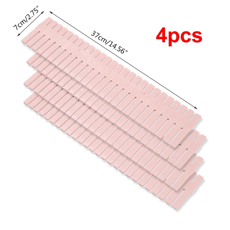 Drawer Dividers, Drawer Divider Organizers 5PCS DIY Plastic Grid Adjustable Plastic Divider Household Storage Makeup: F  - Pink - 7cm