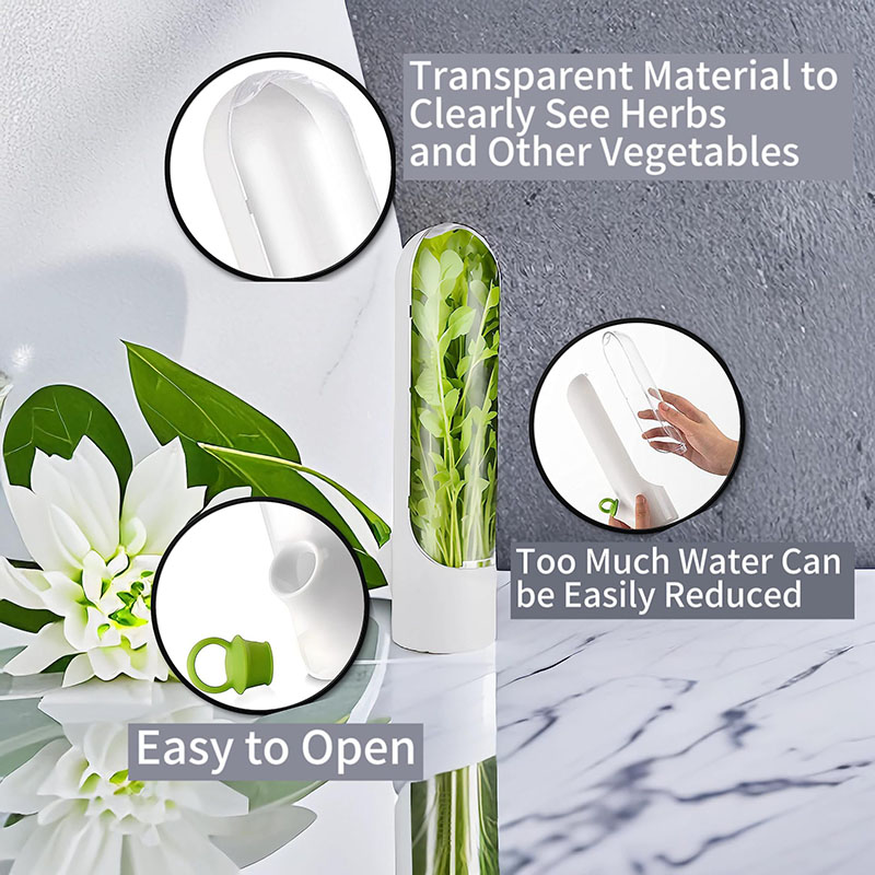 Frigorífico, recipiente para verduras y hierbas, botella de conservación fresca, contenedor de almacenamiento ahorrador para el hogar, suministros de cocina