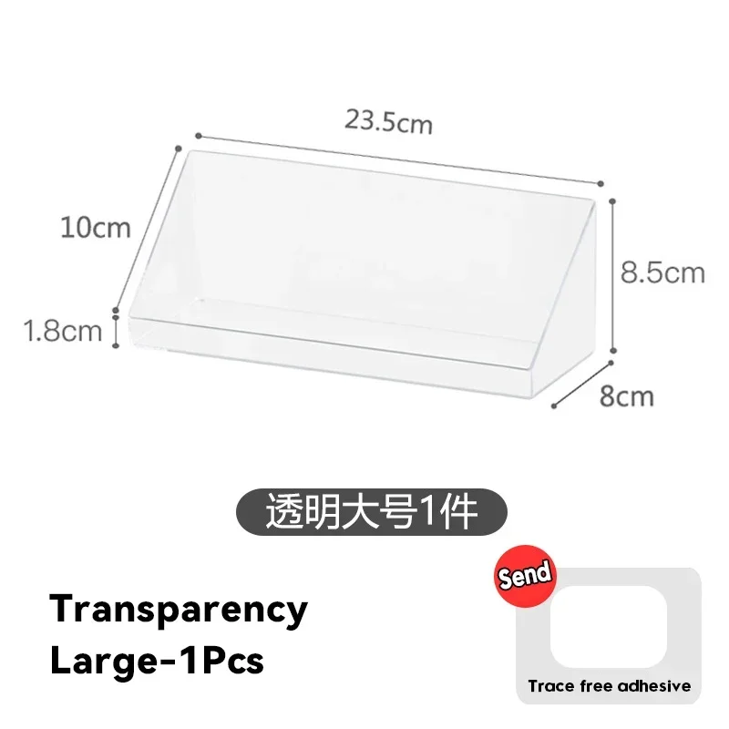 Opbergdozen voor aan de muur, badkamerorganizer, opbergdoos met schuine opening voor katoenen pleisters, make-uplijm, sieradenhouder.: Blauw