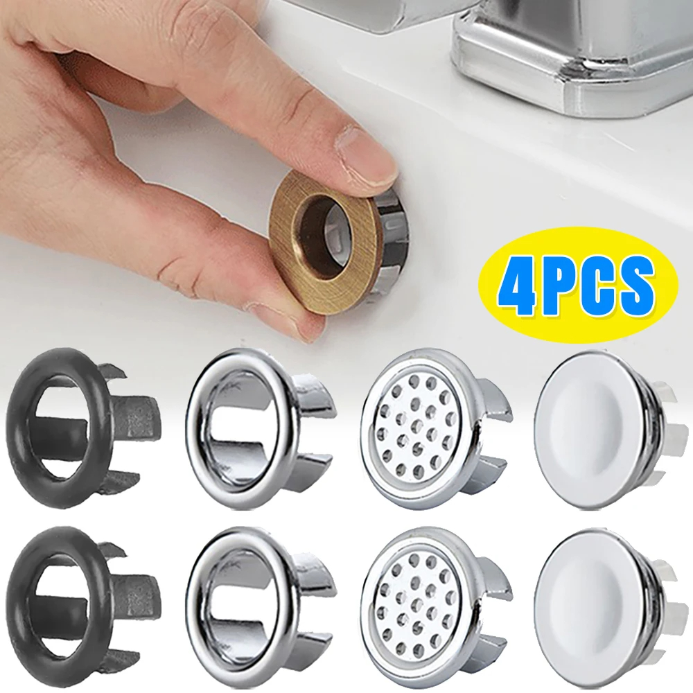 4 Uds cocina baño lavabo Circular desbordamiento cubierta de drenaje decoración bañera fregadero agujero desbordamiento hueco lavabo desbordamiento