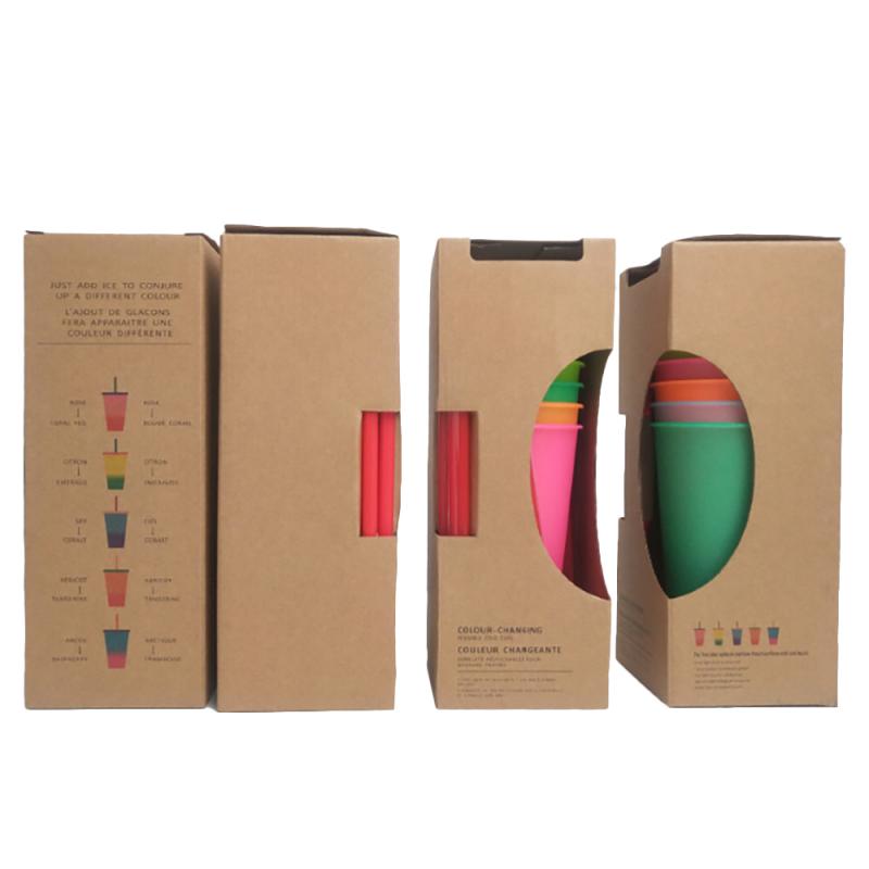 Best 24oz Plastic Cold Water Color Changing Cup Tumbler Discoloration Changing Colour Cup Camping Coffee Cup