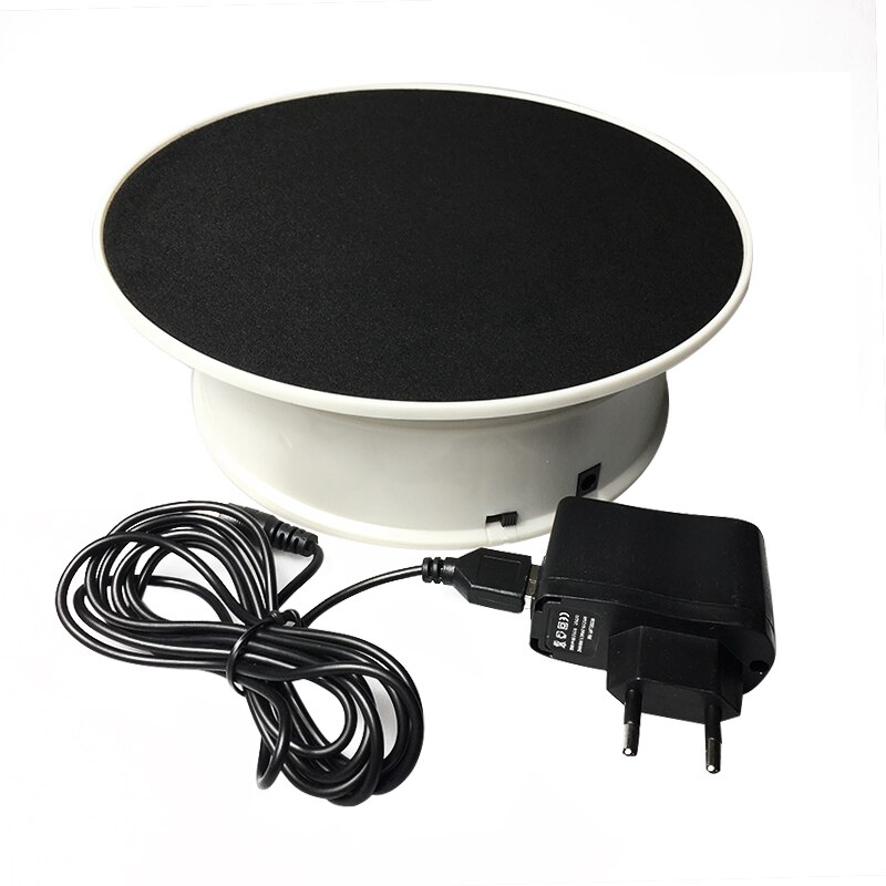 20cm 360 Degree Electric Rotating Turntable Display Stand for Photography Max Load 1.5Kg video shooting props Turntable Battery: EU Plug