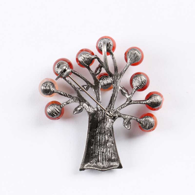 Stein Baum Broschen für Frauen Elegante Vintage Brosche Anlage Zweig Pins Weihnachten Baum des Lebens Broschen Kragen Anzug Zubehör