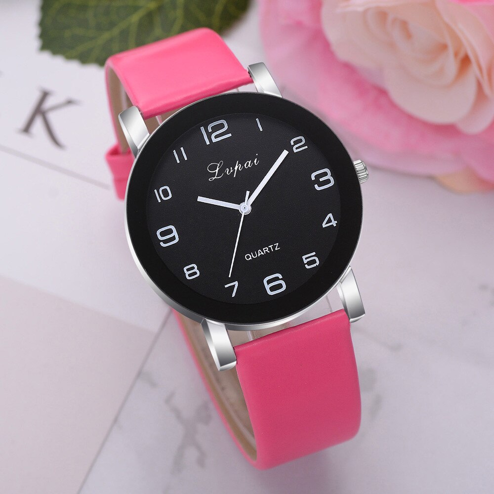 Horloges Vrouwen Romeinse Cijfers Disc Quartz Horloge Lederen Band Horloge Dames Klokken Relogios Feminino Fi