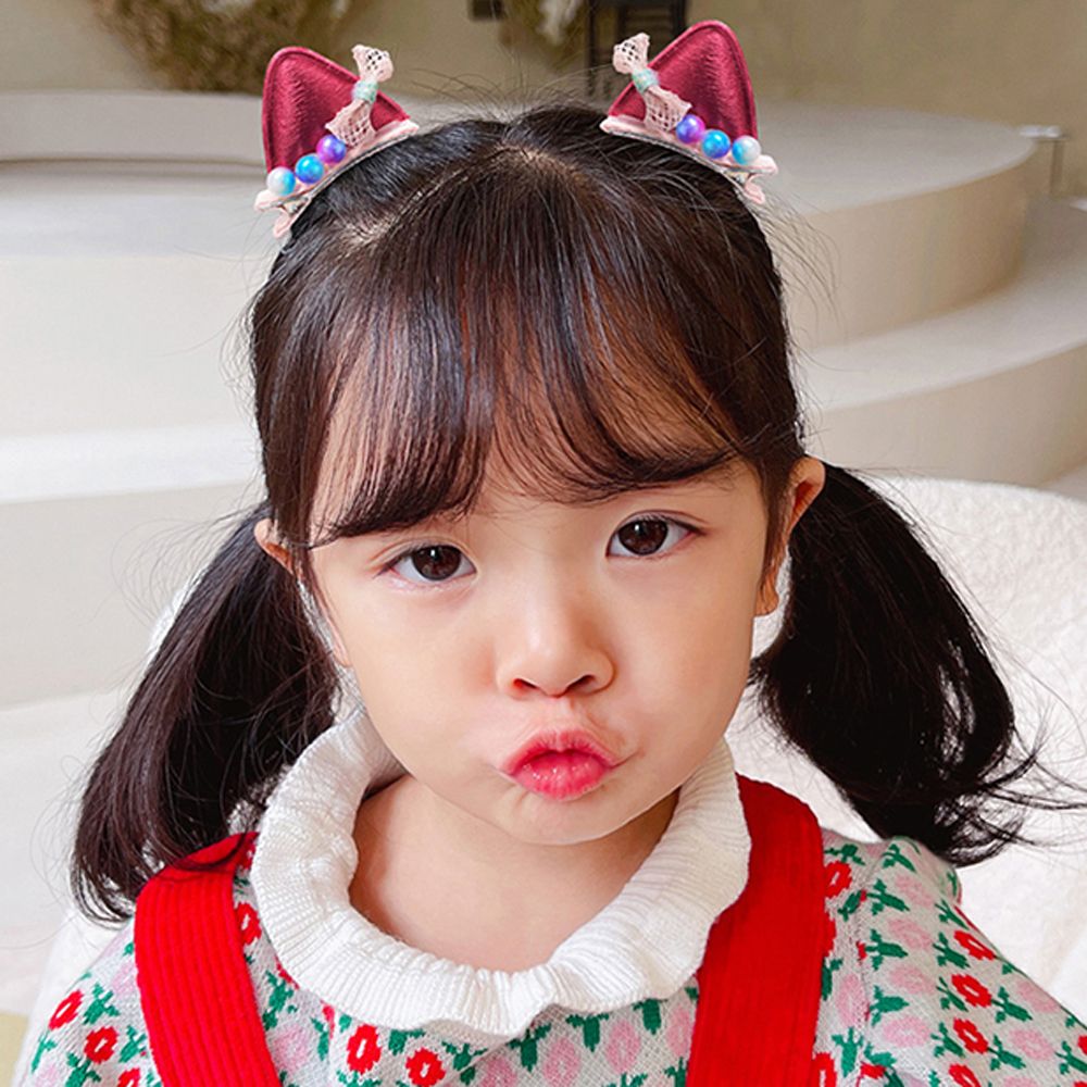 Pinzas para el pelo de felpa con forma de orejas de gato para niños, horquillas con lazo para bebé, accesorios para el cabello, accesorios para fotos, horquillas de bola de felpa