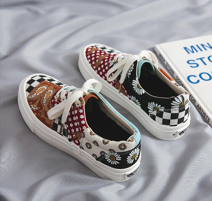 Hommes chaussures à carreaux vintage baskets кроссовки tennis toile skateboard chaussures zapatillas Harajuku Hip hop