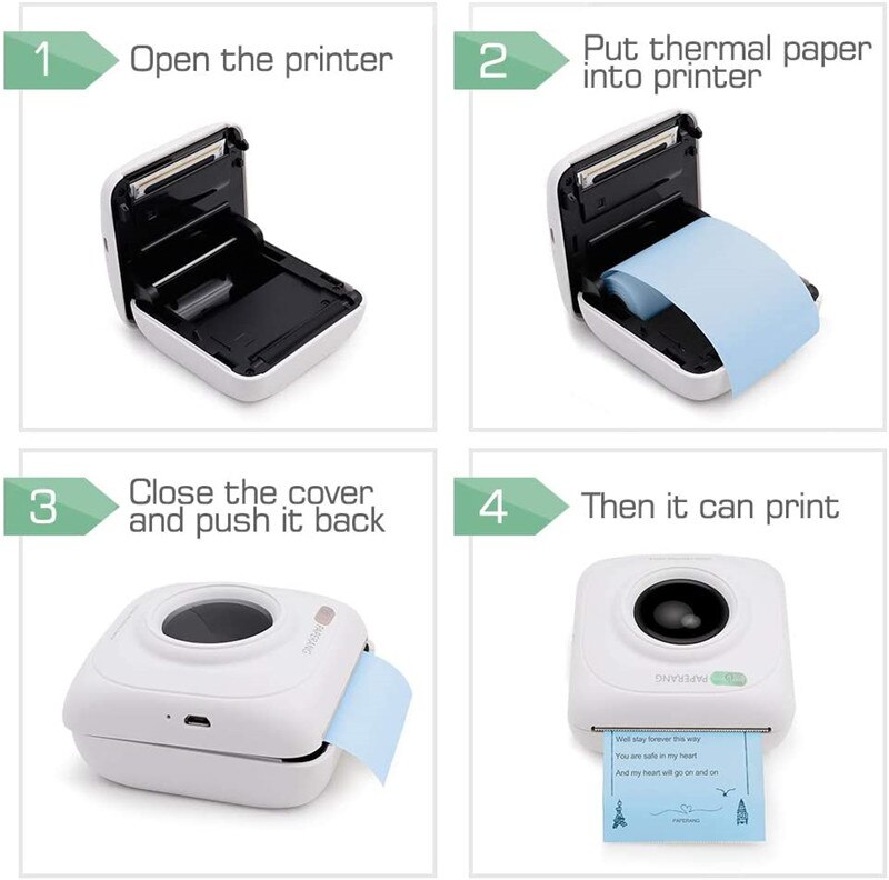 5 Rolls 57x30mm Colorful Thermal Paper Printable Sticker Paper Roll Direct Thermal Paper for Mini Pocket Thermal Printer