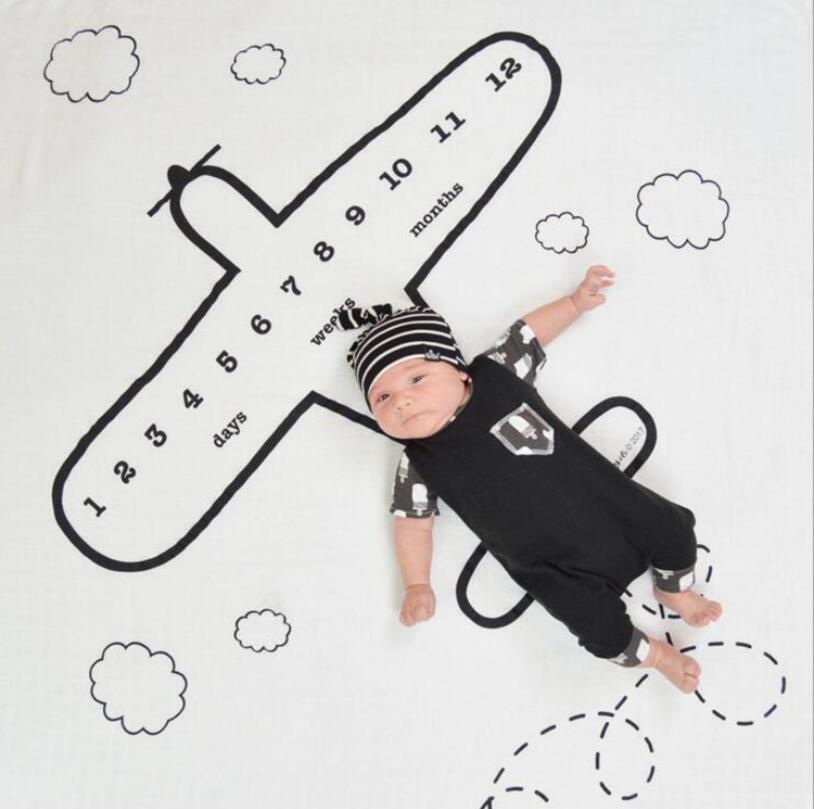 Infant Photography Props Nordic Baby Days Months Years Photo Background Cloth Blanket Child Room Decoration 100*100CM