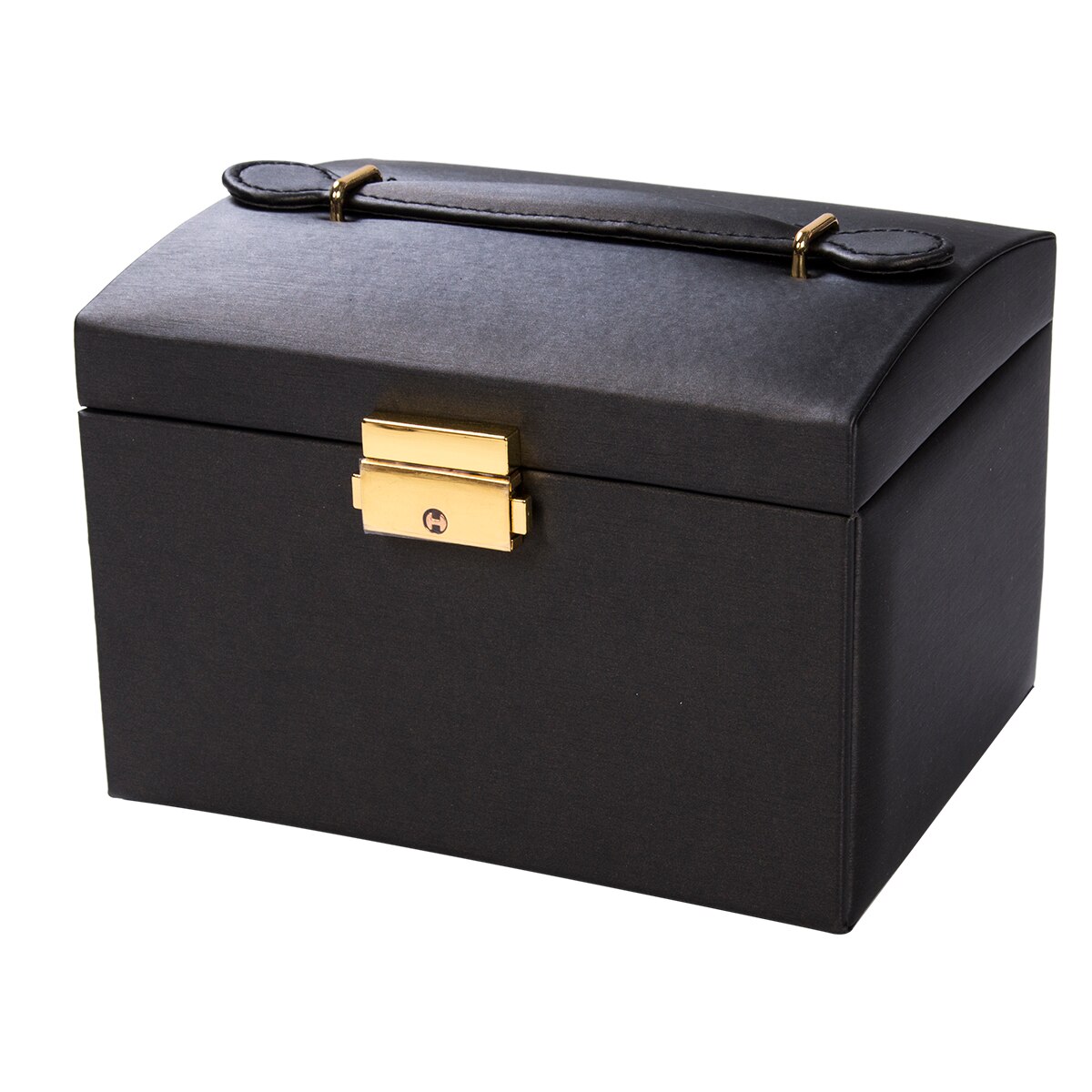 Jewellery Box Rings Necklaces Bracelets Jewelry Storage Organiser Drawer Cabinet 3-Layers 2-Drawers Carrying Storage Case: Black