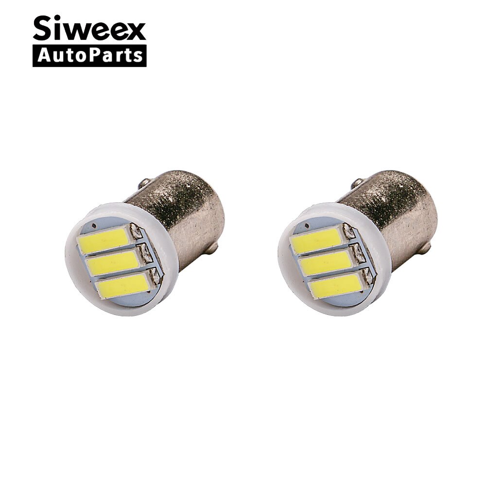 High Power 2pcs 12V auto Car Interior LED Clearance Light BA9S T4W 3 SMD 1W White Auto Backup Reserve Bulb styling lamp bulb sig