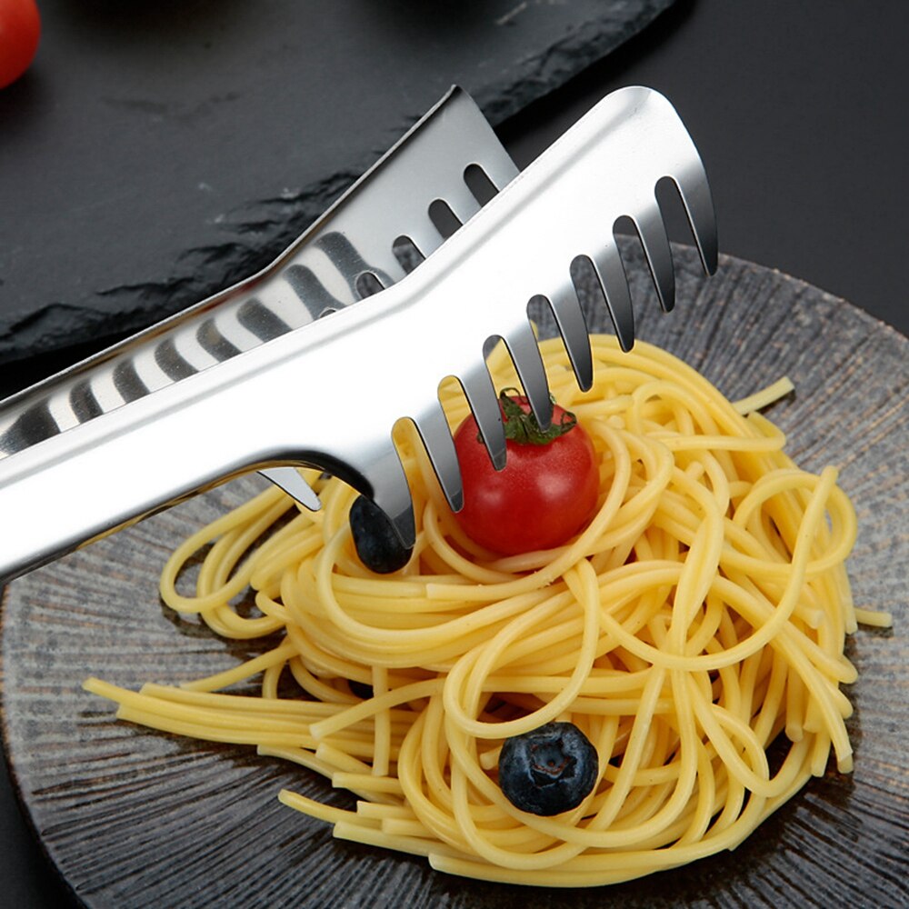 Pinça de macarrão de aço inoxidável 9 familiar, pinças para macarrão, espaguete, pinças para alimentos, utensílios de cozinha de aço inoxidável, acessórios de cozinha