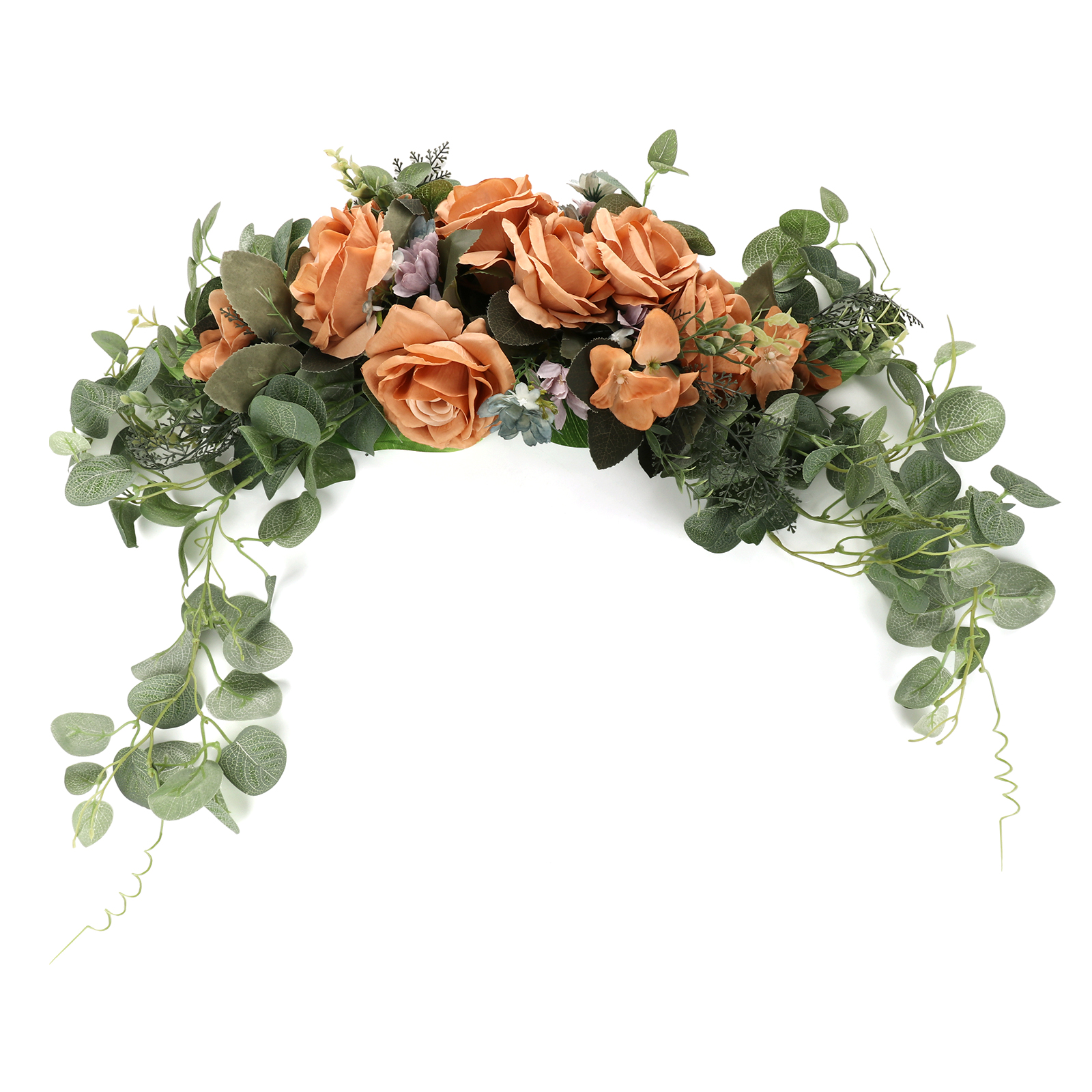 Guirnalda de peonías con flores artificiales, guirnalda hecha a mano para espejo, decoración de puerta de de boda en casa: Khaki