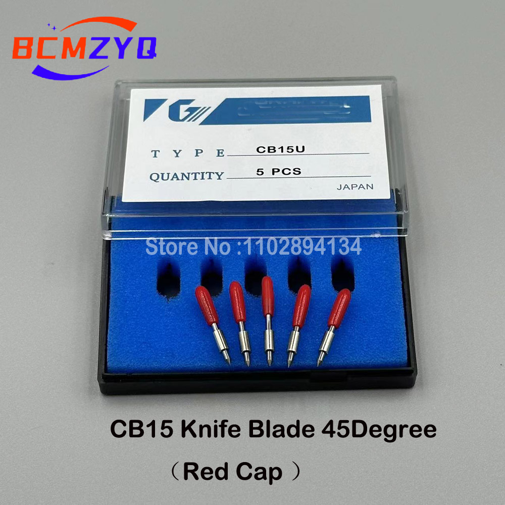 5Stck für Graph tec ce5000 ce6000 fc8600 Messerklinge schneiden cb09 cb15 CB09UA-5 CB15UA-5 Hartmetall klingen 30/45/60 Grad: schwarz auf blau
