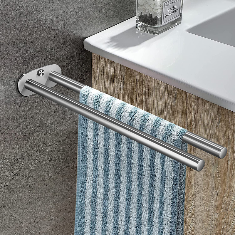 Toallero de baño, soporte de acero inoxidable, toallero doble negro de pared, barra de mano, colgador de toallas, soporte de escalera, accesorios de baño