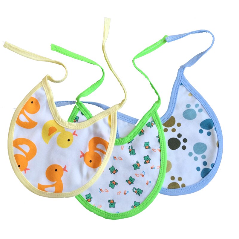 6 teil/los 0-1 jahre baby Heiße Neue 100% baumwolle weiche unisex solide komfortable cartoon-muster lätzchen zufällig