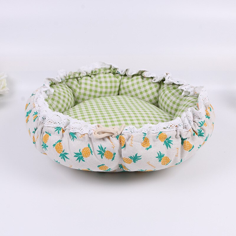 Pet Dog Nest flower Bud Nest Pumpkin Nest Small Dog Kennel Cat Nest Pet Mat Sleep Nest For Cat Teddy Chihuahua Bed: Pineapple
