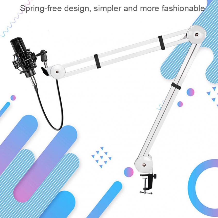 Microphone Boom Arm Stand Heavy Duty Cantilever Bracket Tripod Adjustable Suspension Scissor Spring Built-in Mic Stand