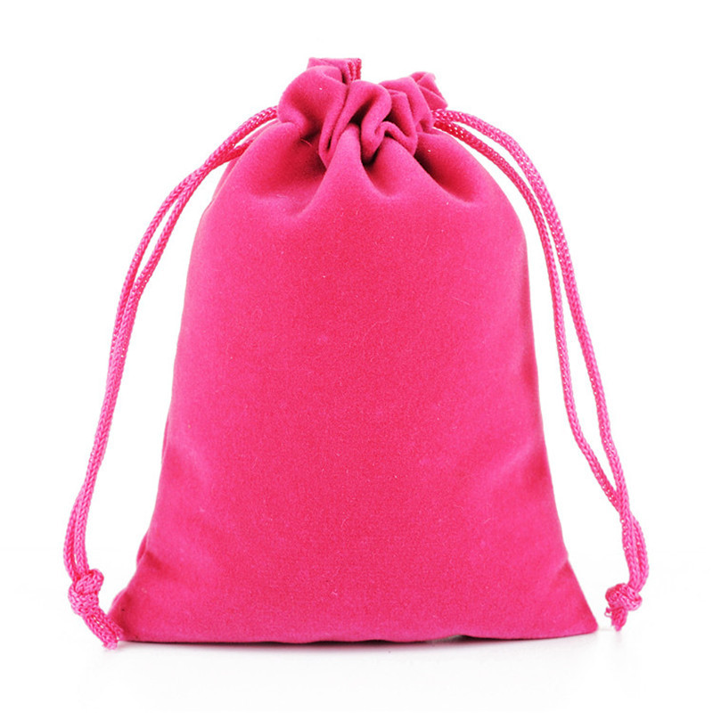 5Pcs Top Fluwelen Dobbelstenen Bag Sieraden Verpakking Koord Zakjes Voor Verpakking Bag Board Game: PINK