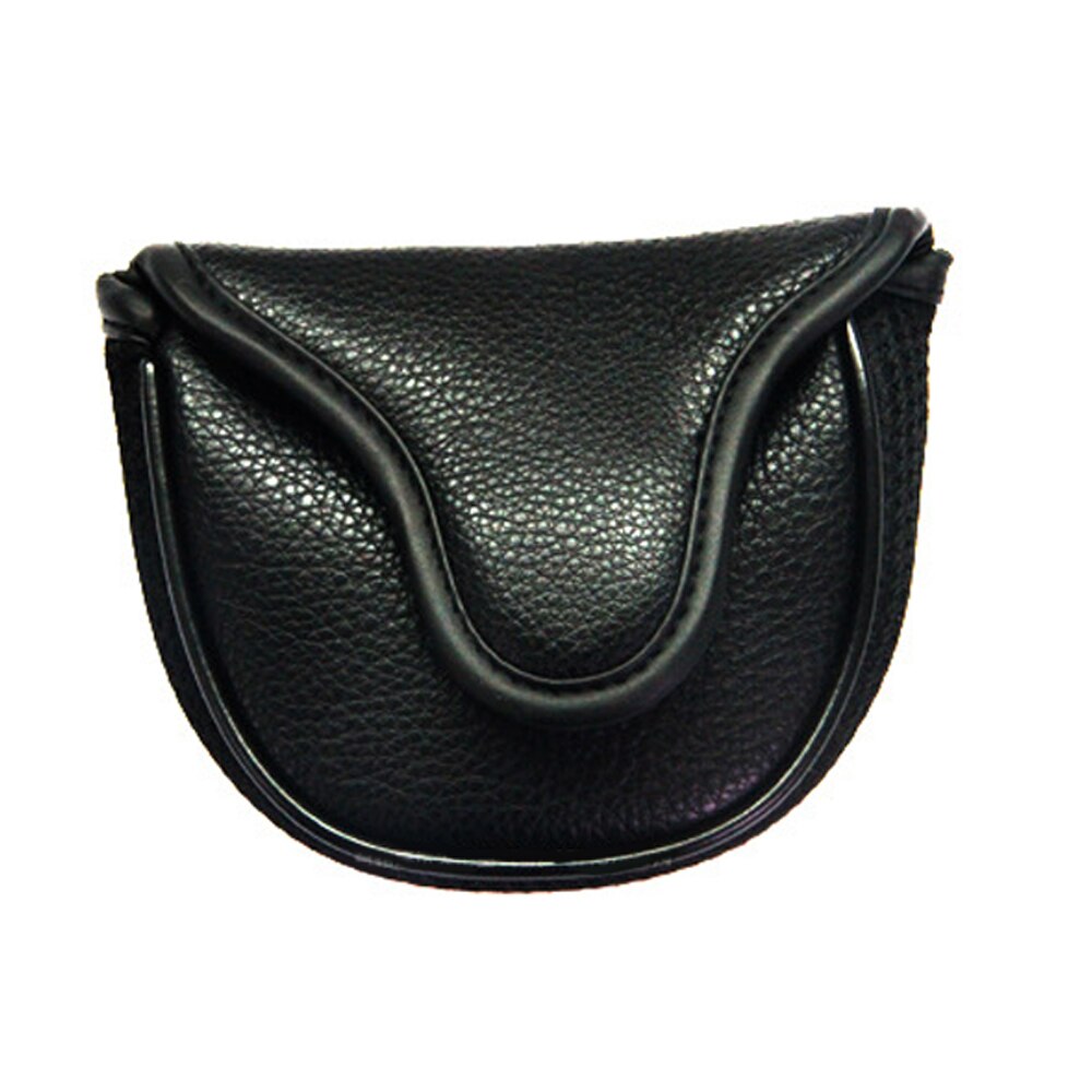 Golf Pusher Sleeve PU Leather Golf Putter Cover Universal Semi-circular Easy Clean Practical Lightweight Protection Waterproof: Black