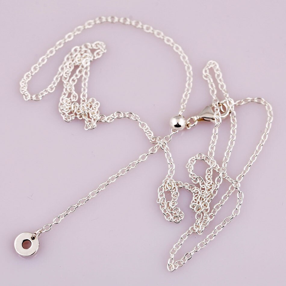 Nuovo 925 In Argento Sterling Collana In Oro Rosa e Argento Scorrevole Catenaccio Della Catena Della Collana Per Le Donne Regalo di Nozze Europa Dei Monili di Base
