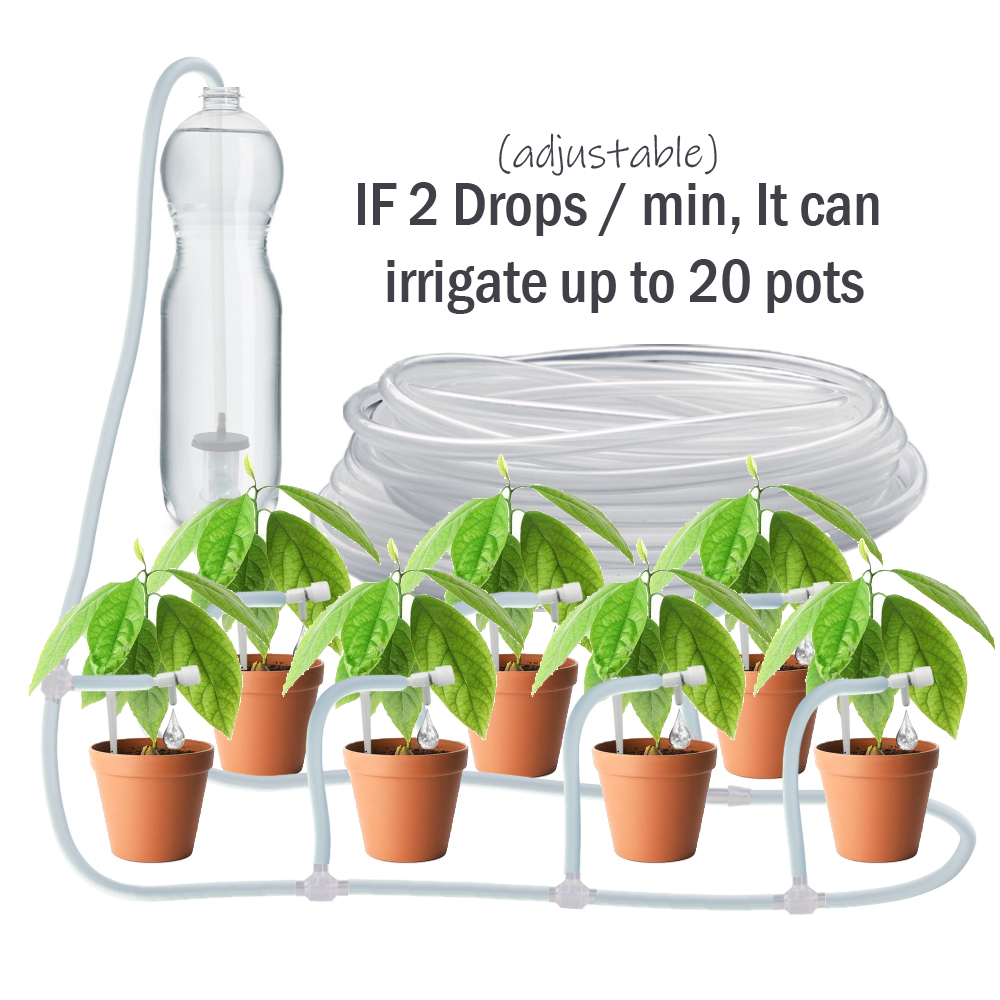 1/4"Transparent Hose Micro Drip Irrigation Kit with Regulating Valve Dropper Garden Indoor Potted Plant Saving Watering Device