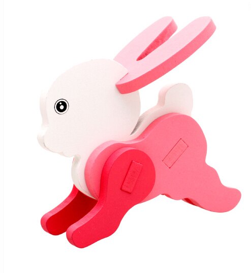 MWZ Cartoon zwierząt zabawki dla dzieci 3D puzzle drewniane puzzle dla dzieci nauka zabawki edukacyjne dla dzieci Handmade DIY zabawki: rabbit