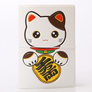 14*10Cm Pvc Lederen Cartoon Lucky Cat Id Card Bag Credit Kaarthouder Reizen 3D Business Porte Carte eenvoudige Paspoort Cover: Default Title