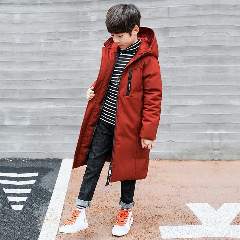 Veste à capuche en coton pour enfant et adolescent, manteau épais et à-30 degrés, vêtements d'hiver pour grands garçons et adolescents, parka d'extérieur,