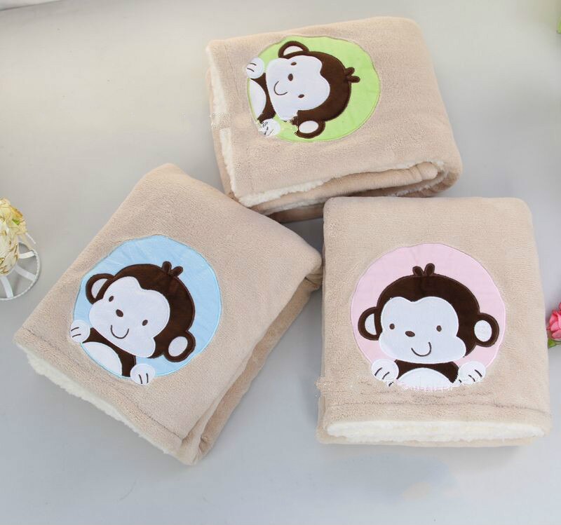 Manta de travamento elástica para bebês, manta de fio de veludo coral e lã de corvino com camada dupla composta para mãe de bebê multifuncional
