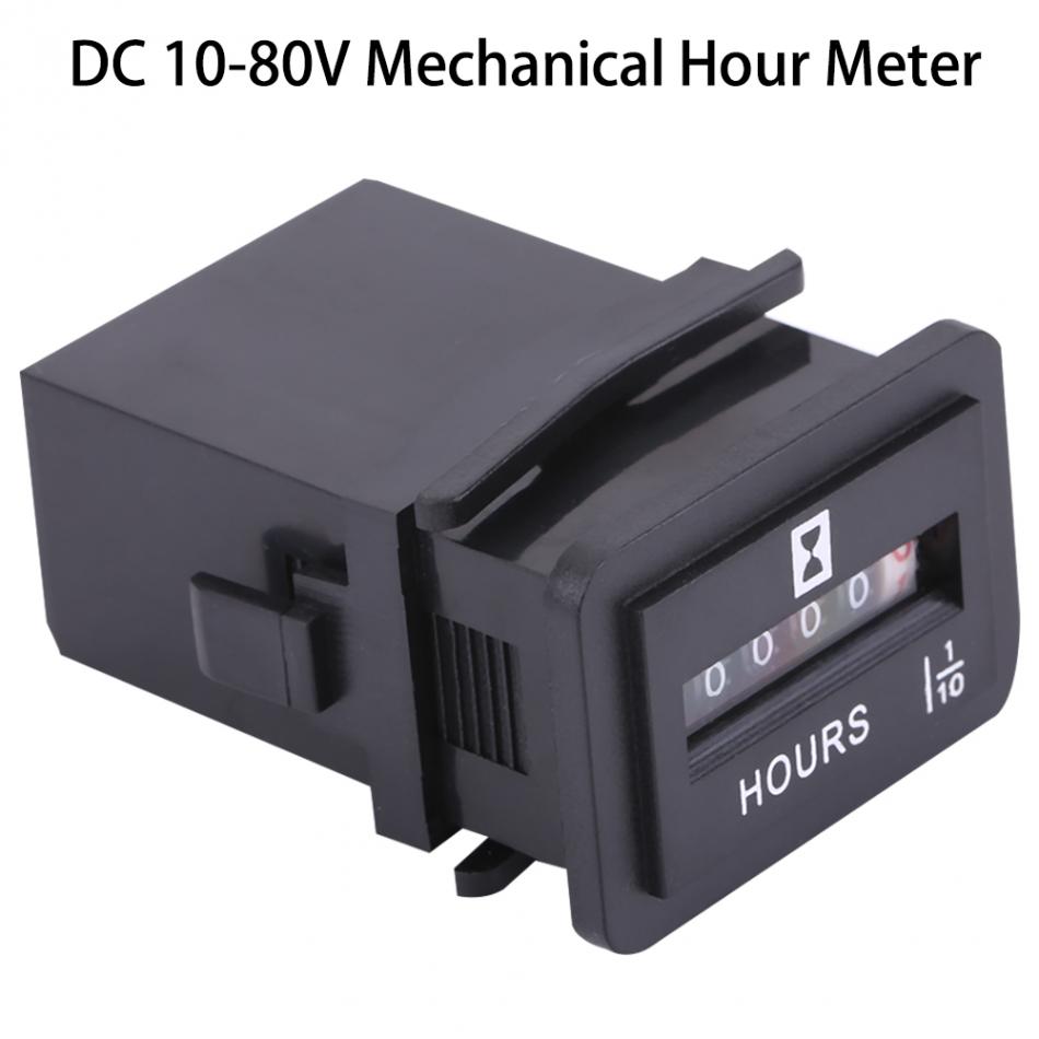 DC 6-80V Sealed Mechanical Hour Meter Gauge Counter for Diesel Gasoline Engine Generator Motor Boat Motorcycle Accessories
