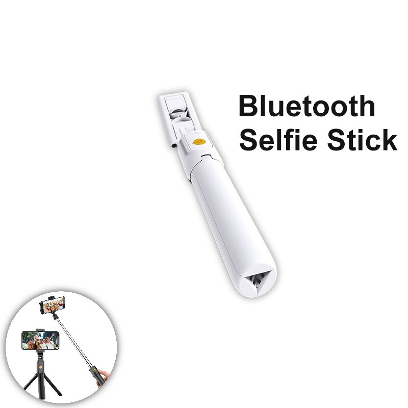 Bluetooth Selfie Stick Met Statief Plastic Lichtmetalen Self Stick Selfiestick Telefoon Smartphone Selfie-Stick Voor Iphone: White