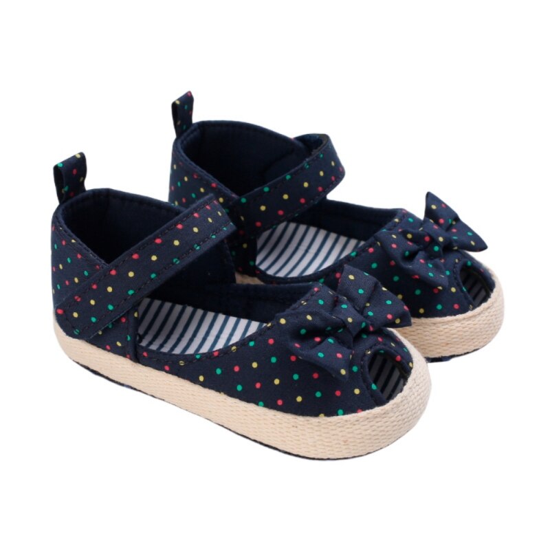 Baby-mädchen-sandalen mit schleife, süße sommer-sandalen mit weicher sohle, flache prinzessinnenschuhe, rutschfeste lauflernschuhe für kleinkinder, größe 12-36m: Dl / L