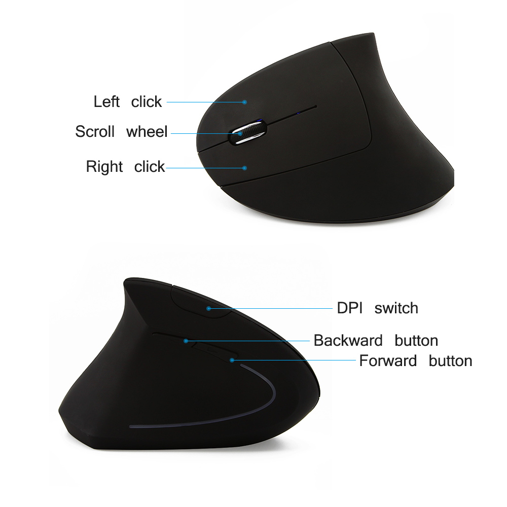 2.4G Wireless Pink Mouse Left Handed Vertical Ergonomic Computer Gaming Mause USB Optical 1600 DPI 5D Gamer Mice For PC Laptop
