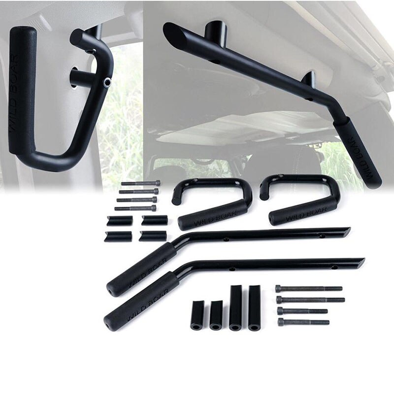 Voor En Achter Grab Bar Stalen Handgrepen Voor 2007 Jeep Wrangler Jk 4 Deur: Rear Front