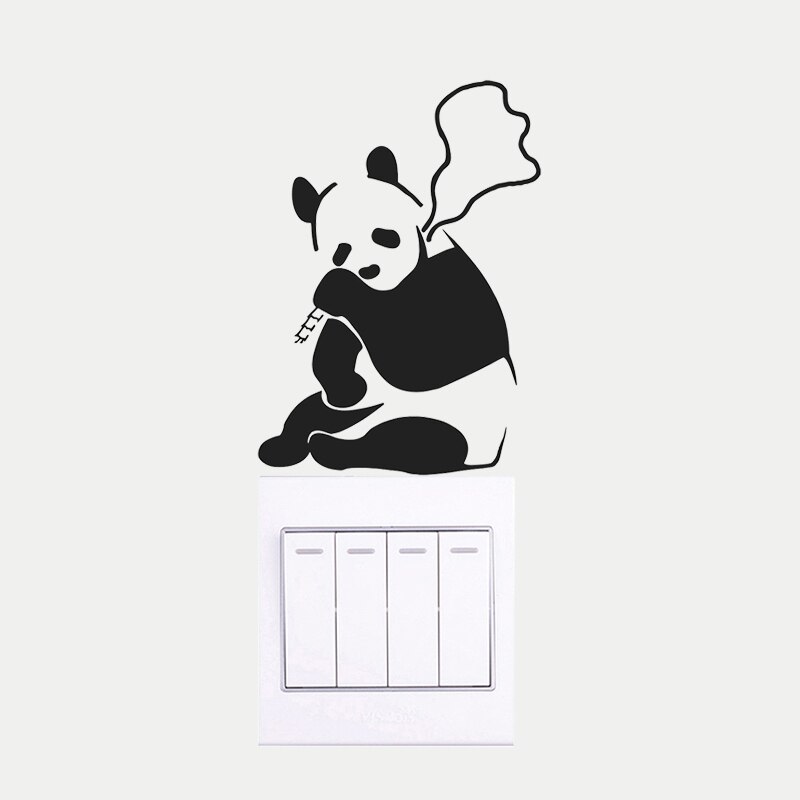 So Cute Panda Switch Wall Stickers Kids Room Bedroom Decals Wallpaper Home Drawing Room Decoration Kitchen Tile#661-2