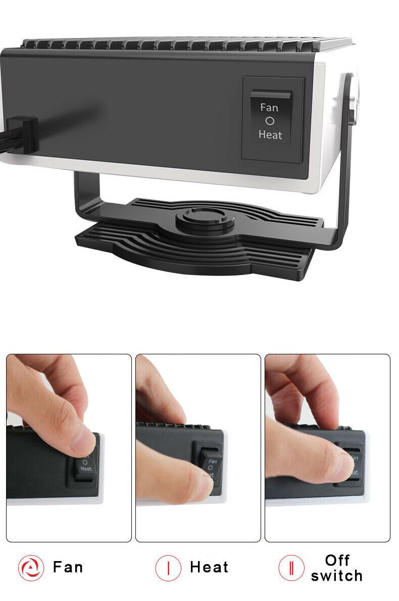 2 In 1 Camper Van Defroster 12V 150W Portable Electric Car Heater DC Heating Fan Defogger Demister