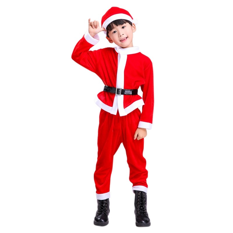 3pcs Kerst Kostuum Kerstman Pak Mannelijke Kostuums Kinderen Kleding Set