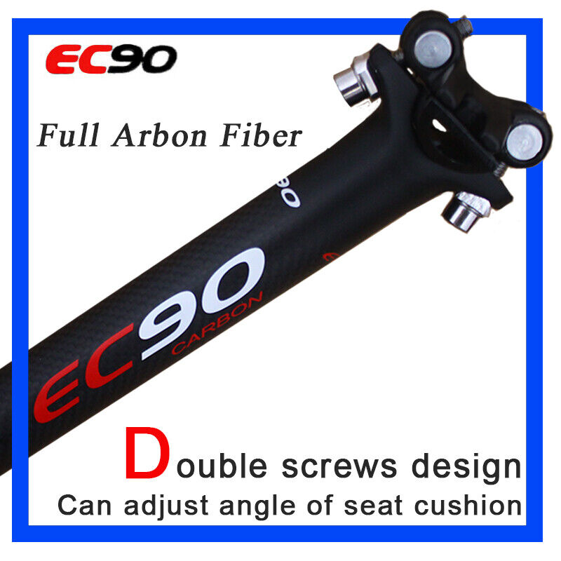 EC90 Carbon Fiber Seatpost Ultralight 27.2/30.8/31.6mm Road Mountain Bike Seat Post 350mm 400mm Bicycle Seat Tube Bike Part