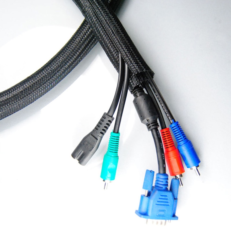 1/4 "id :6mm flettet muffe kabel wrap split væv split flettet muffe selvlukkende flettet kabel wrap