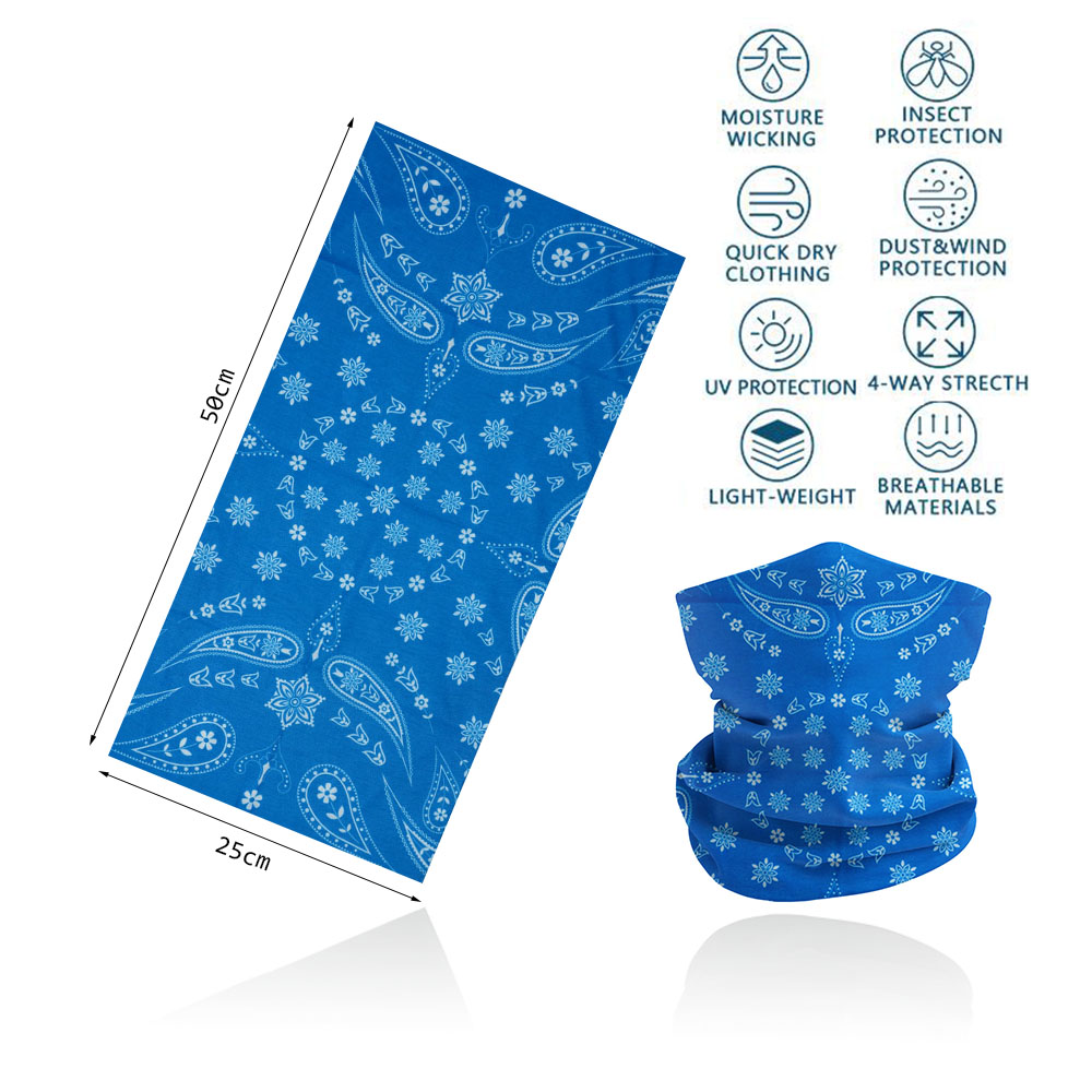 Colorful Paisley Neck Gaiter for Women Men Art Printed Windproof Riding Hiking Face Bandanas Headband Seamless Balaclava Scarf: Dark Grey