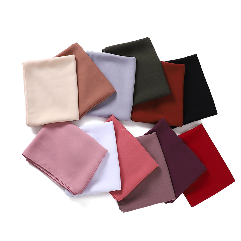 Vrouwen Effen Fluwelen Bubble Chiffon Sjaal Effen Lange Hijab Wrap Print Effen Kleur Sjaals Hoofdband Vrouwen Zachte Hijaabs Reizen Sjaals